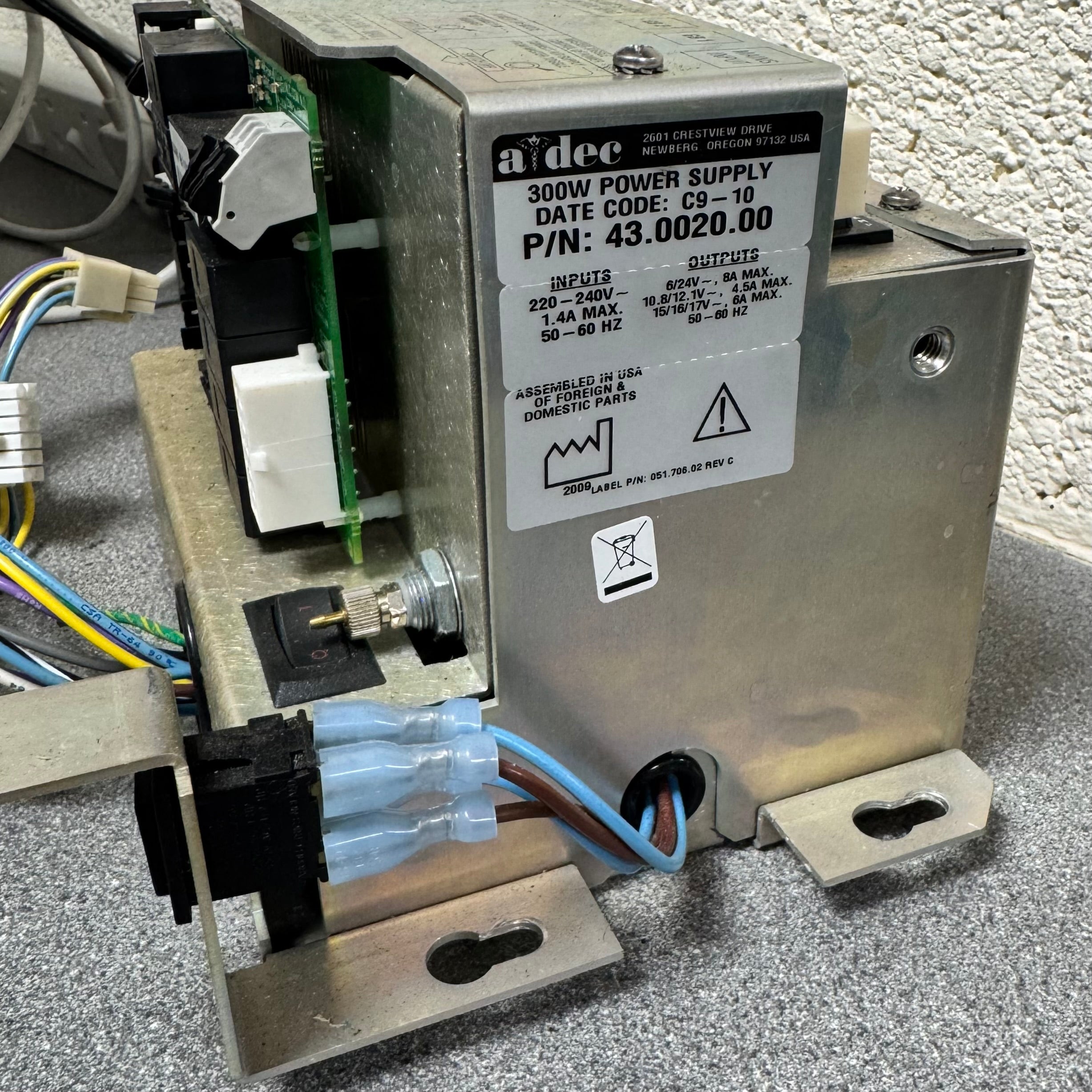 A-dec 300W Power Supply including 43.0003.00 Chair PCB - used